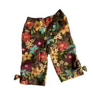 Gymboree Flower Power Floral Print Pull-On Capri Pants Toddler Girl Size 3T
